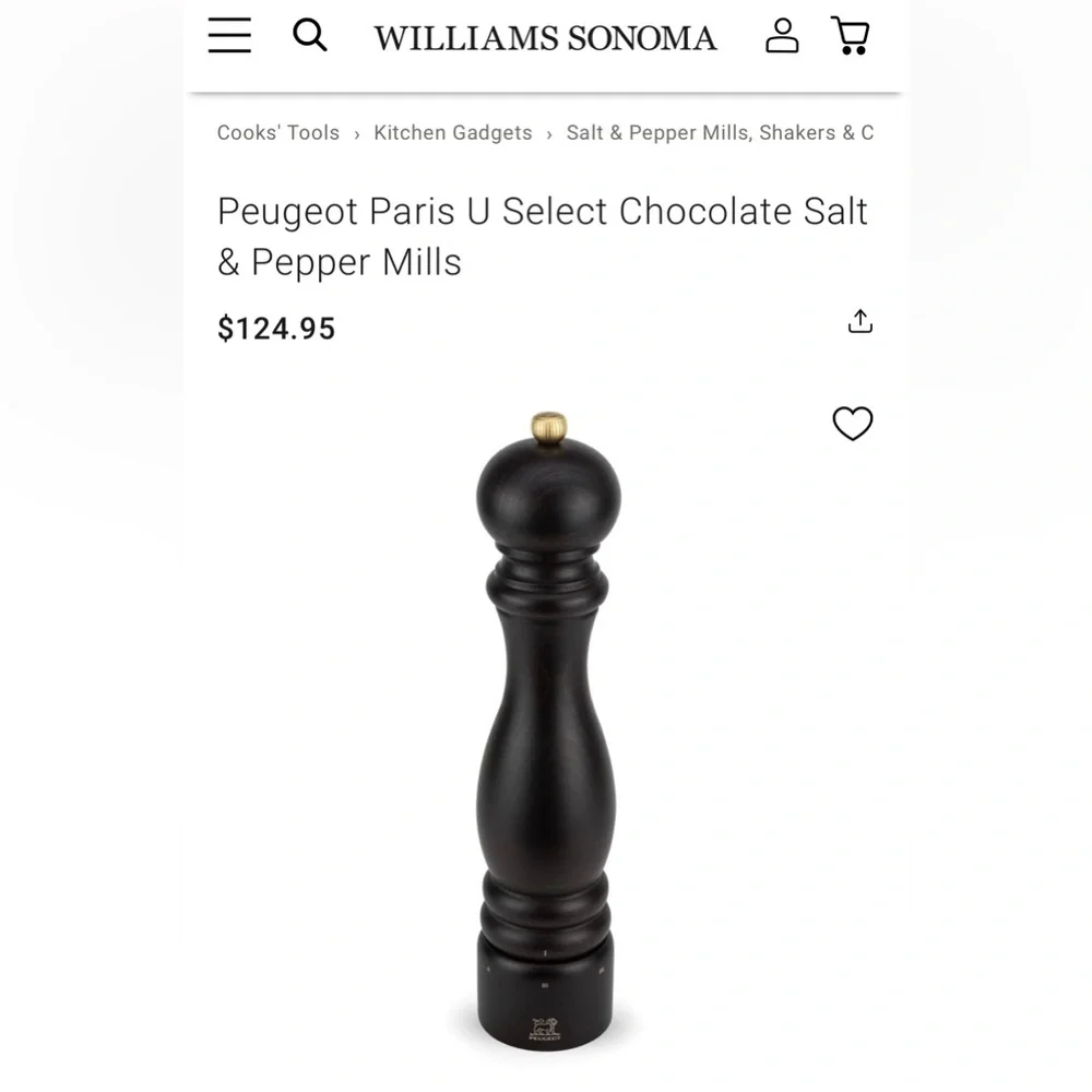 PEUGEOT PARIS 12” Chocolate Beech Wood with Walnut Stain Peppermill Orig $125